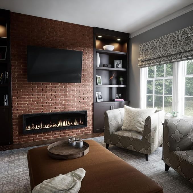 EverStone Aged Brick Faux Brick Panel, 46 7/8"W x 27"H x 1 1/4"D, Cabernet Color - Image 11