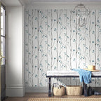 Timeet Blue White Floral Leaf Boho Wallpaper 16.14"x118.11" Self-Adhesive - Image 6