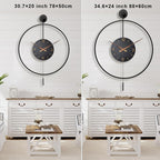 Pytha Sight Large Modern Wall Clock, 30.7× 20 Inch Big Metal Minimalist Arabic - Image 3