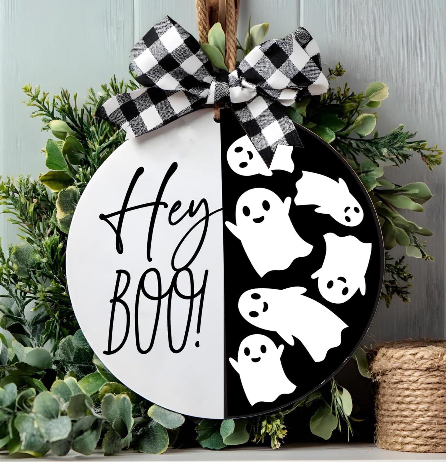 Halloween Stencils for Painting 12inch Large Reusable Halloween Stencil for Door Hanger Round Skeleton Ghost Boo Templates for Wood Walls Windows Door Mat Fabric