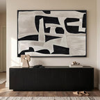 Extra Large Framed Black and White Abstract Wall Art - Image 3