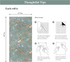Laatse Green Floral Wallpaper Peel and Stick Bird Wallpaper 17.5" x 196.8" - Image 5