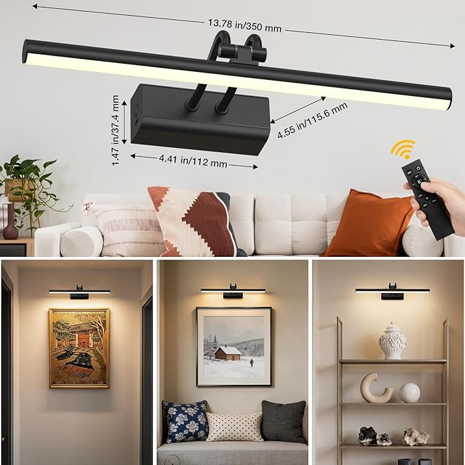 Battery Operated Wall Light for Living Room Picture Light for Wall Set of 2 - Image 2