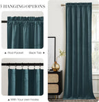 NICETOWN Greyish Blue Velvet Curtains and Drapes, Thermal Insulated Soft Window - Image 5