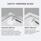 Amorho 40x36 Inch Bathroom Mirror Silver, Thick Metal Framed Wall Mirrors - Image 5