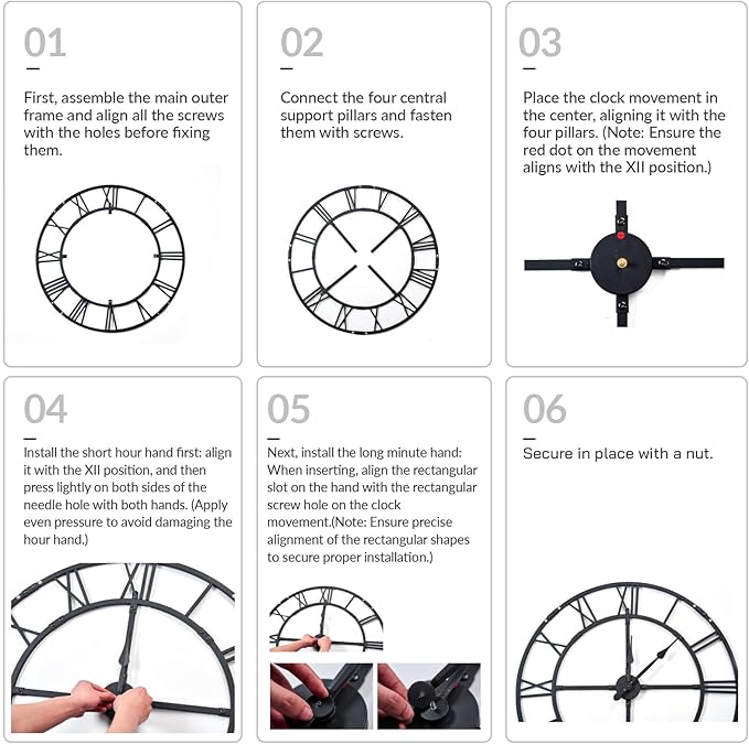 48 inch Large Wall Clock for Living Room Decor – Easy-Assembly Silent - Image 6