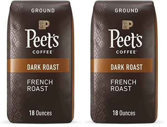 Peet's Coffee, Dark Roast Ground Coffee - French Roast 36 Ounces (2 Bags of 18 Ounces)