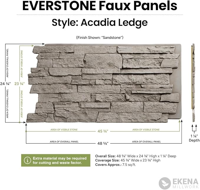 EverStone Acadia Ledge Faux Stone Panel, Urban Color - Image 15