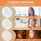 Auxmir 8'' Wall Mounted Lighted Makeup Mirror, 3200mAh Rechargeable - Image 5
