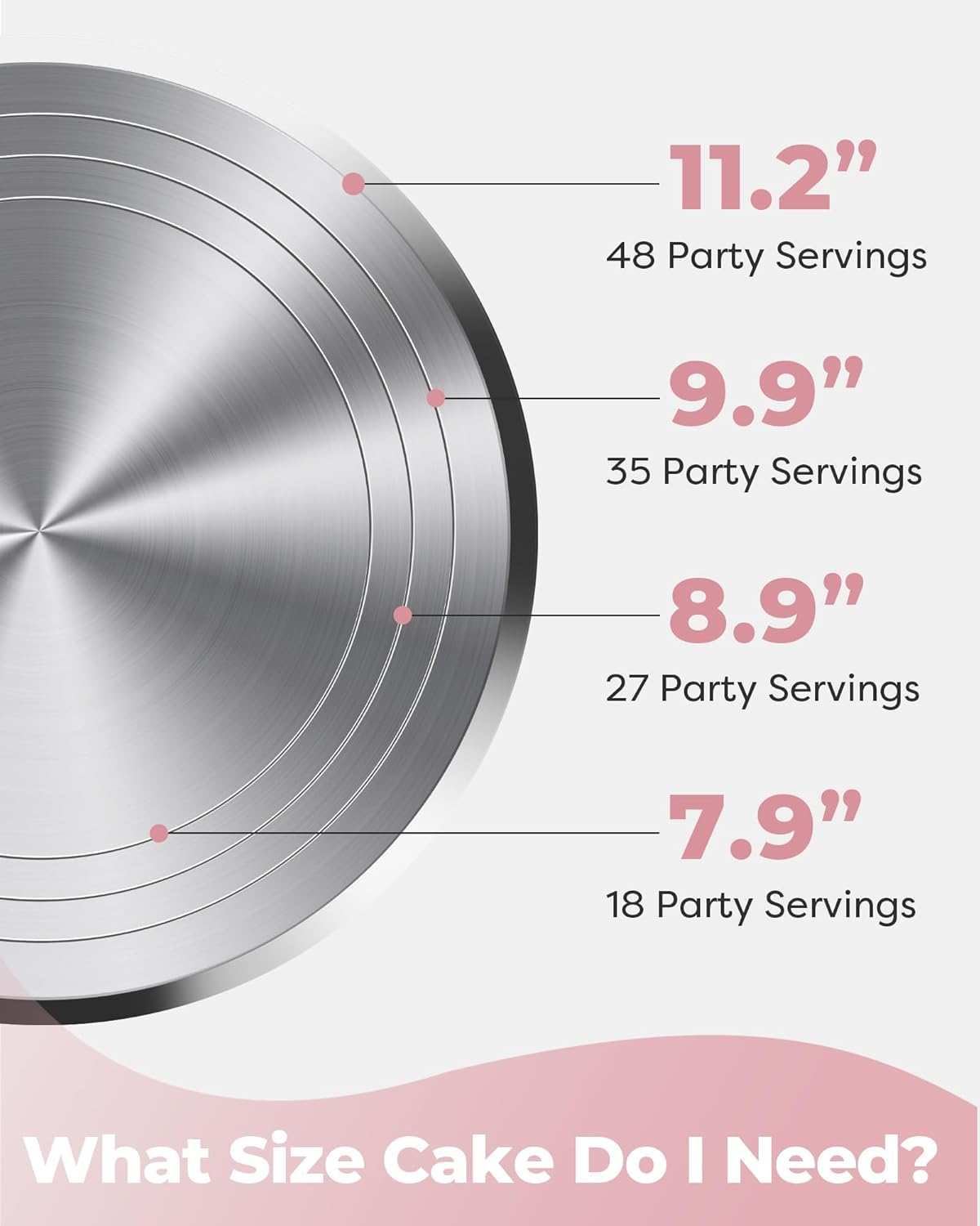 Kootek Aluminium Alloy Revolving Cake Stand 12 Inch Rotating Cake Turntable for Cake, Cupcake Decorating Supplies