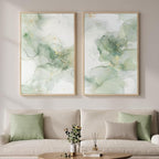 Framed Sage Green Abstract Wall Art by MXART