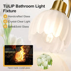 2-Light Bathroom Vanity Light, Brushed Gold Bathroom Light Fixtures - Image 3