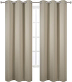 LEMOMO Beige Blackout Curtains/42 x 84 Inch/Set of 2 Panels Room Darkening - Image 2