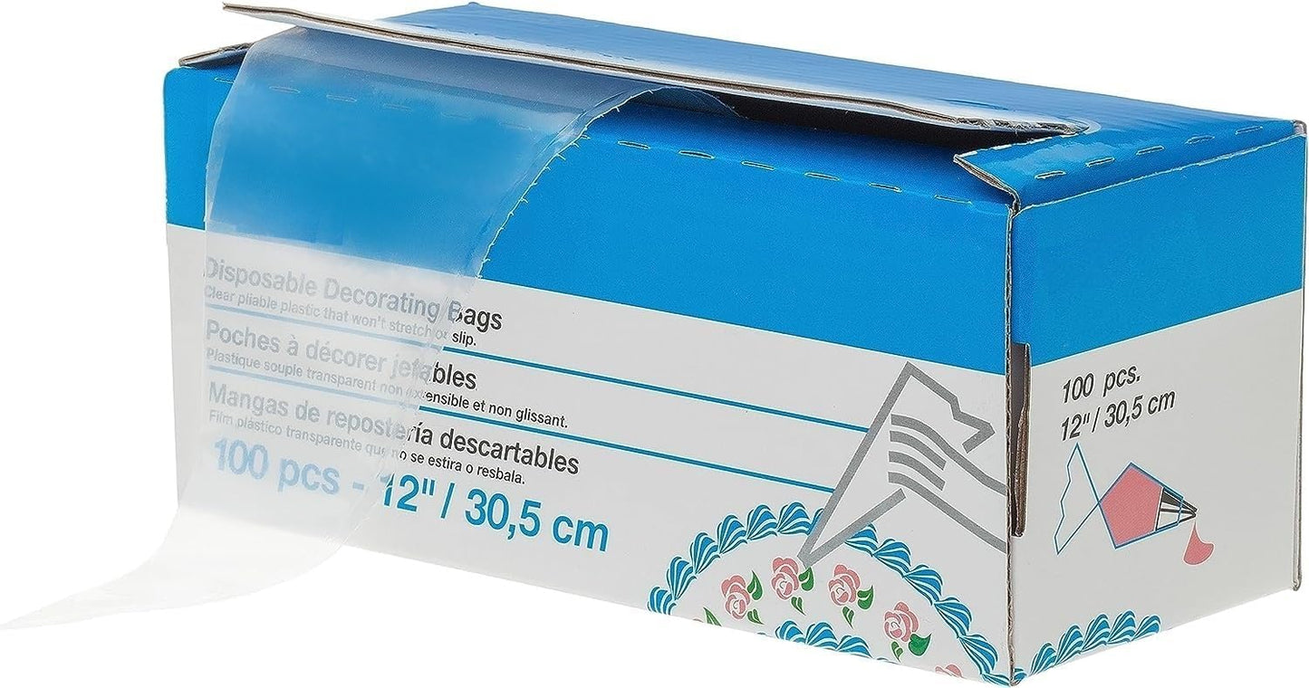 Soro Essentials- 12" Disposable Pastry Bag Pack of 100- Anti Burst Thickened Disposable Icing Piping Pastry Bags Non-Slip Decorating Bags Ideal for Cakes and Cookies Decoration for Home Restaurant