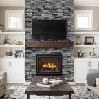Jeweluck Grey Brick Wallpaper Peel and Stick Wallpaper 17.7”×393.7” Faux Stone - Image 2