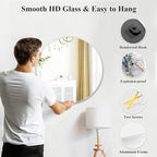 Fabuday Silver Circle Mirror for Wall 26 inch - Image 6