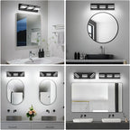 Modern LED Small Bathroom Lights Fixtures 3-Light, Metal Black Acrylic Wall - Image 8