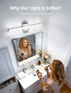 Combuh LED Vanity Lights Bar 24 Inch Bathroom Light Fixtures 14W IP44 Over - Image 2