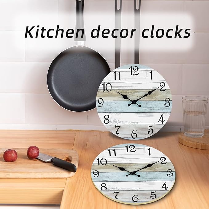 CHYLIN Wall Clock Silent Non Ticking Wall Clocks Battery Operated, Rustic - Image 6