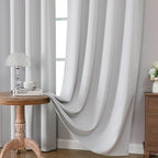 CUCRAF Grayish White Blackout Curtains 96 inch Length 2 Panels Set, Rod Pocket - Image 5