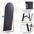 DUMOS 56"x15" Arched Full Length Floor Mirror, Full Body Mirror - Image 2