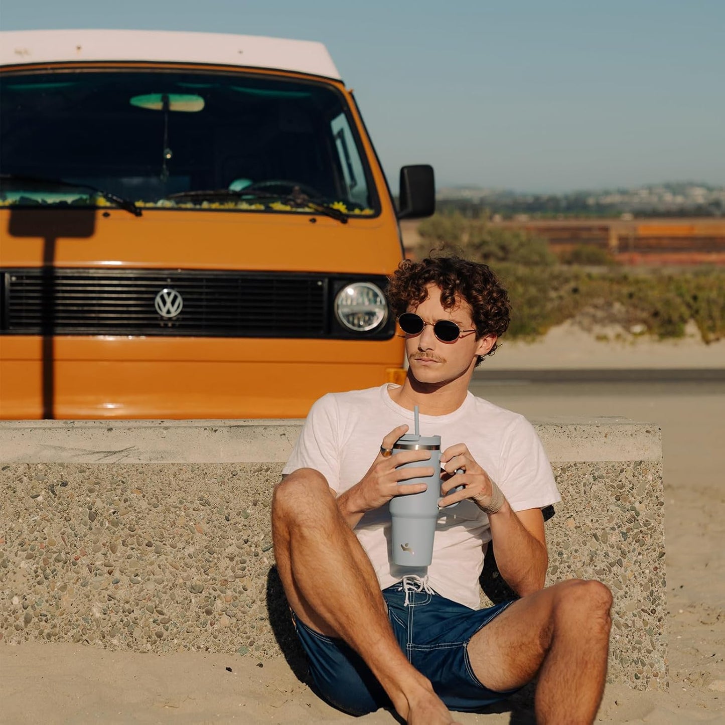 40 oz Tumbler with Handle and 2 Straws,2 in 1 Lid Insulated Water Bottle Stainless Steel Travel Coffee Mug,Wisteria