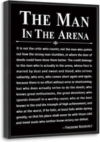 Howwii Office Wall Art Inspirational Decor The Man in the Arena Framed by Howwii