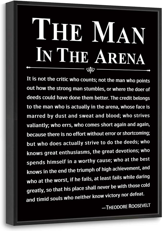 Howwii Office Wall Art Inspirational Decor The Man in the Arena Framed by Howwii