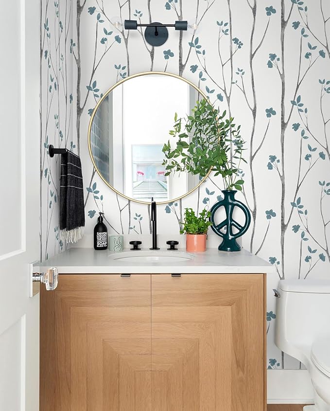 Timeet Peel and Stick Wallpaper Floral Wallpaper Boho Floral Contact Paper - Image 3