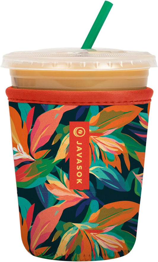 Sok It JavaSok Iced Coffee & Cold Soda Insulated Neoprene Cup Sleeve (Jungle Jive, Small: 16-20oz)