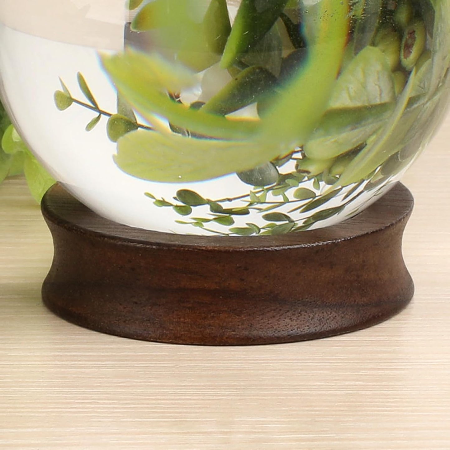 JUXYES Wooden Sphere Holder Display Stand, 3 Pack Small Wood Crystal Ball Stand, Simple Round Display Easel Stands for Crystal Balls, Baseball, Tennis Ball, Stones, Gemstones, Collections, 45mm