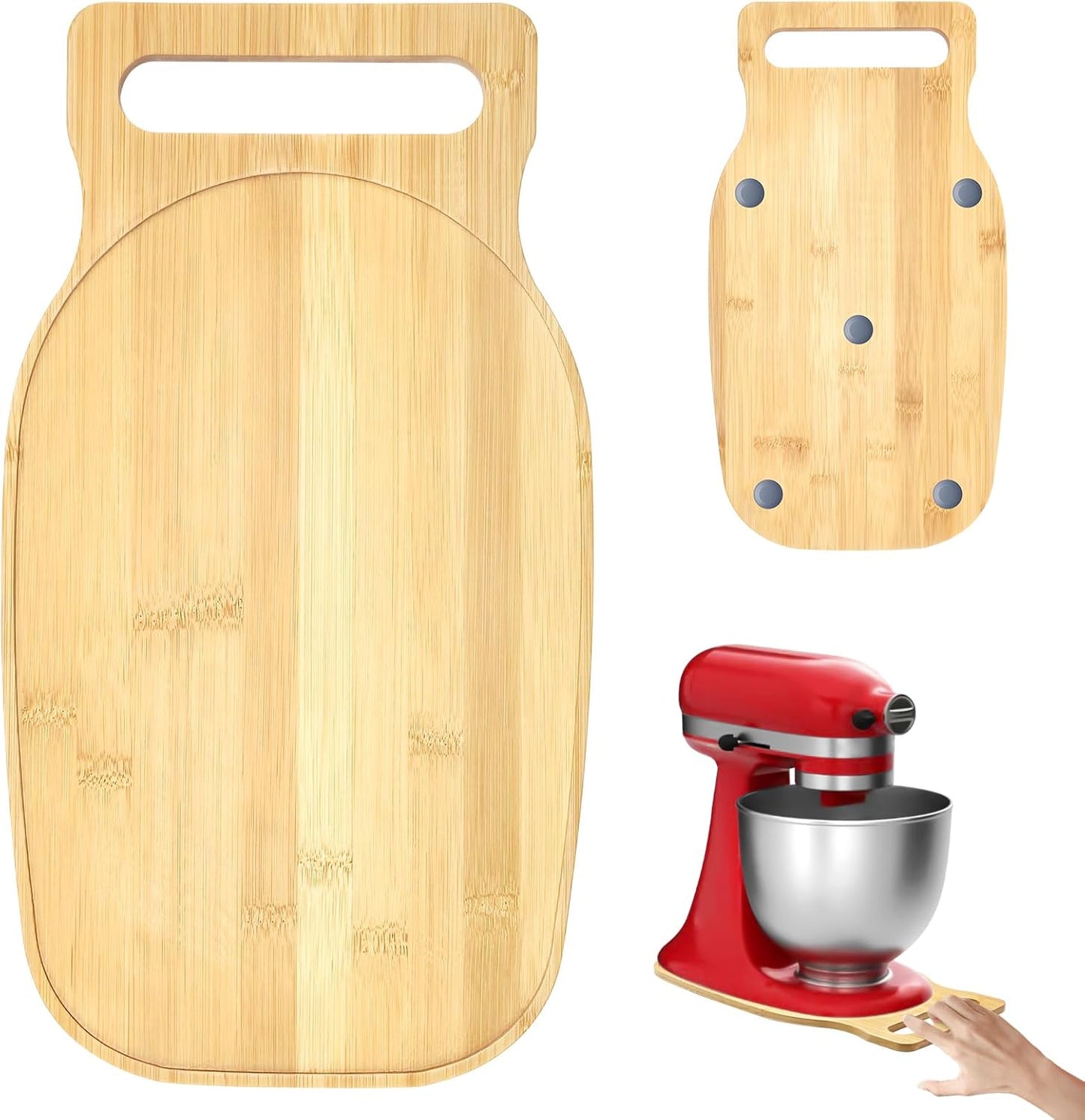 Mixer Slider Compatible with Kitchen aid Bowl Lift 4 .5-5 Qt Stand Mixer Natural Bamboo - Kitchen Countertop Storage Mover Sliding Caddy for Kitchen Aid 4 .5-5 Qt Mixer (Natural)