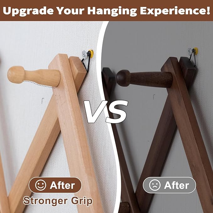 SCUNDA Wall Rack with 20 Hooks, Wooden Wall Expandable Coat Rack - Image 3
