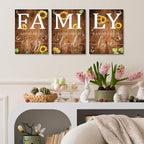 GUBIYU Farmhouse Family Wall Art Set of 3, Rustic Family Wall Decor - Image 3