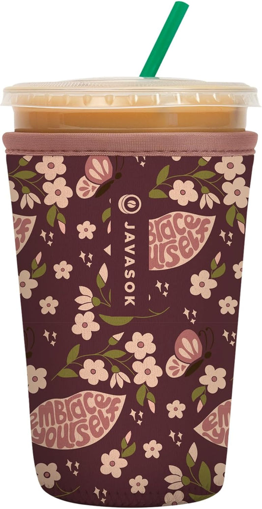 Sok It JavaSok Iced Coffee & Cold Soda Insulated Neoprene Cup Sleeve (Self Love, Medium: 22-28oz)