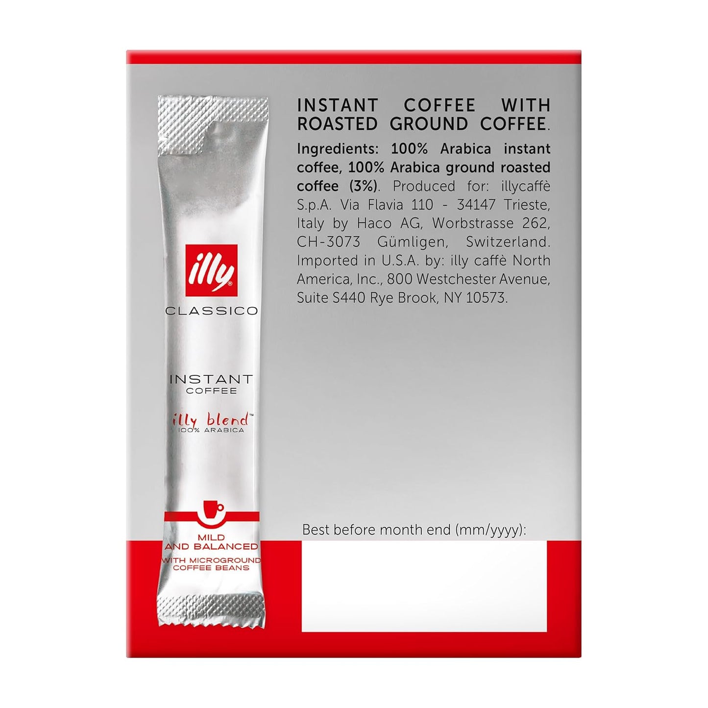 illy Instant Coffee Singles, Classico Medium Roast, Caramel & Orange Blossom Notes, 40 Single-Serve Packets (2g Each) - Premium Arabica Coffee