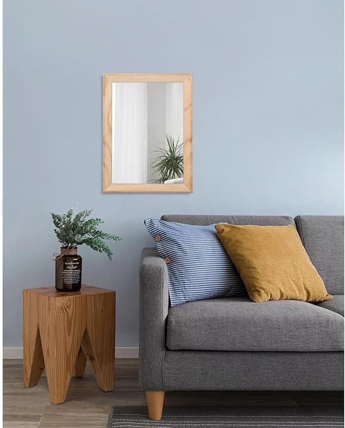 AAZZKANG Rustic Mirrors for Wall Rectangle Wood Frame Mirror Decorative for - Image 7