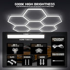 31-Lights LED Hexagon Honeycomb Shop Light, 800 Lumens Super Bright 7-Hex DIY - Image 5