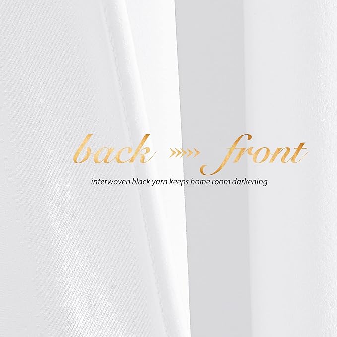 NICETOWN White Velvet Curtains 72 inches - Image 3
