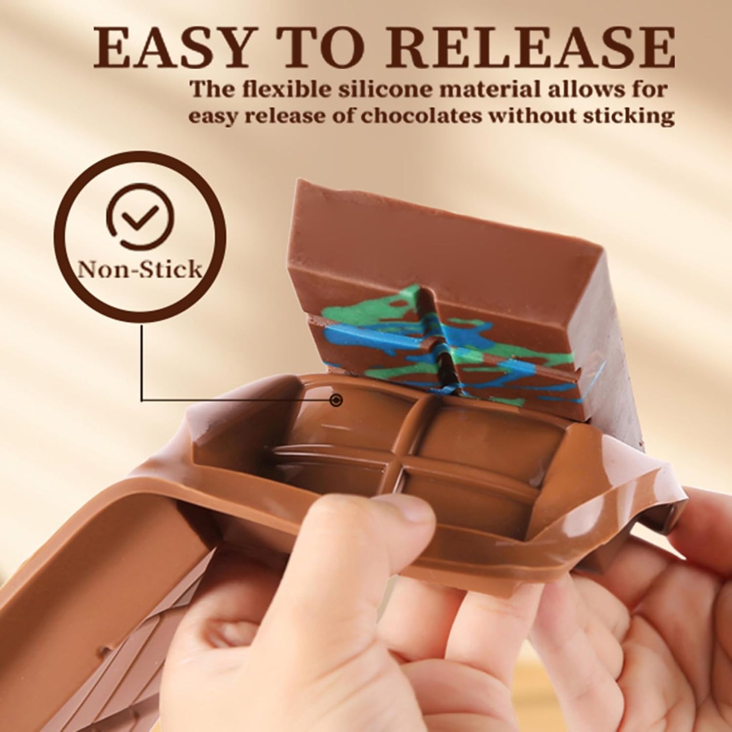 1 Inch Deep Chocolate Bar Mold, 3 Cavity Large Dubai Chocolate Molds, Thick Candy Bar Mould for Filling（3 Packs）