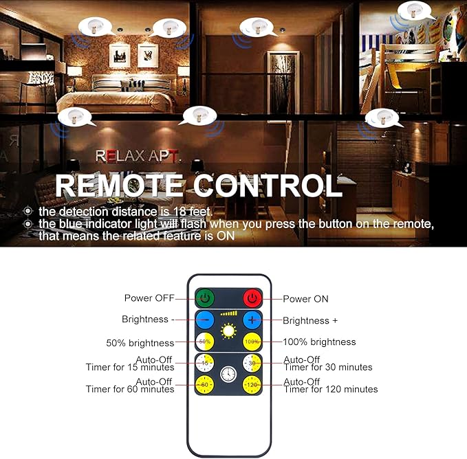 HAMVIDNE LED Spotlight, Battery Powered Picture Lights, Uplighting Indoor - Image 3