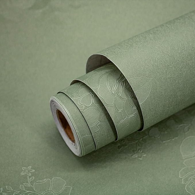 Green Flower Wallpaper Stick and Peel 17.7inch x 196.8inch Embossed Floral - Image 7