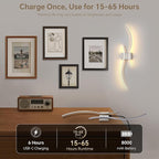 Battery Operated Wall Sconce Set of 2, Dimmable Modern LED Rechargeable Wall - Image 4