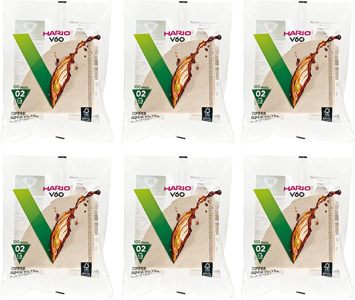 Hario V60 Paper Coffee Filter, Size 02, Natural, 600ct