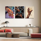 YFvrPt Black Woman Wall Art Set of 3, Trendy African American Women Wall Decor - Image 5