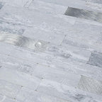 AULIGET Faux Stone Peel and Stick Backsplash, Light Grey Marble Look PVC Mixed - Image 3