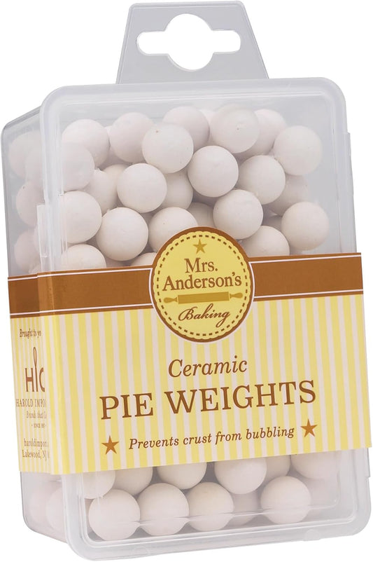 Mrs. Anderson's Baking Pie Weights | Natural Ceramic Stoneware Beads for Blind Baking | Heat-Safe, Food-Safe, Easy to Use | Prevents Shrinking, Puffing, Bubbling | Individual Weighted Balls