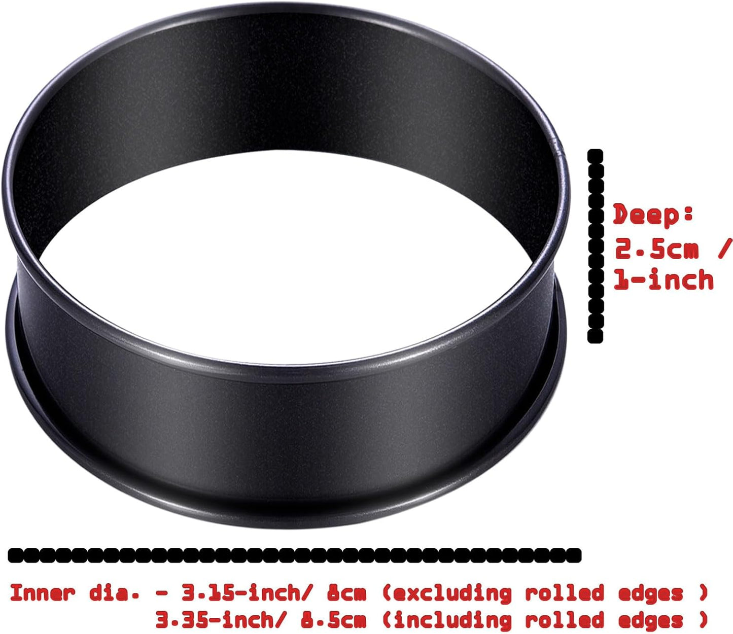 DATANYA 12Packs Crumpet Rings NONSTICK English Muffin Rings 3.15 Inch Stainless Steel Double Rolled Tart Ring Upgraded Round Metal Baking Cooking Pastry Ring Molds for muffins, pancakes