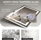 USHOWER LED Bathroom Mirror 40x24 Inch Tempered Glass - Image 4