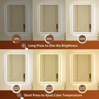 24x32 Inch Gold Framed LED Bathroom Mirror - Image 3